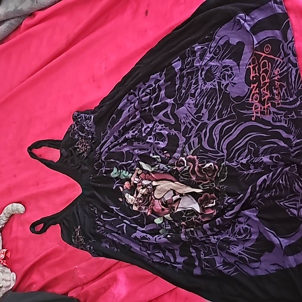 Ed Hardy short dress with devil woman on it.